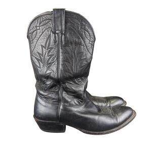 Nocona Black Leather Cowboy Boots Western Men's Size‎ 9.5D 02639